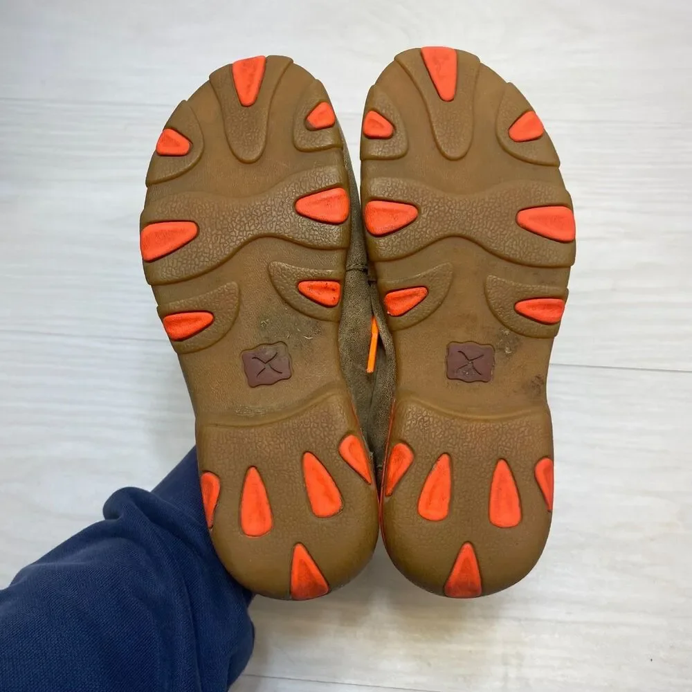 Twisted X Chukka Driving Mocs Kids 1M Orange Leather Moisture Wicking SD Footbed